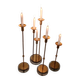 Gunnar Ander, four candlesticks, brass and glass, Ystad Metall, Swedish modern.