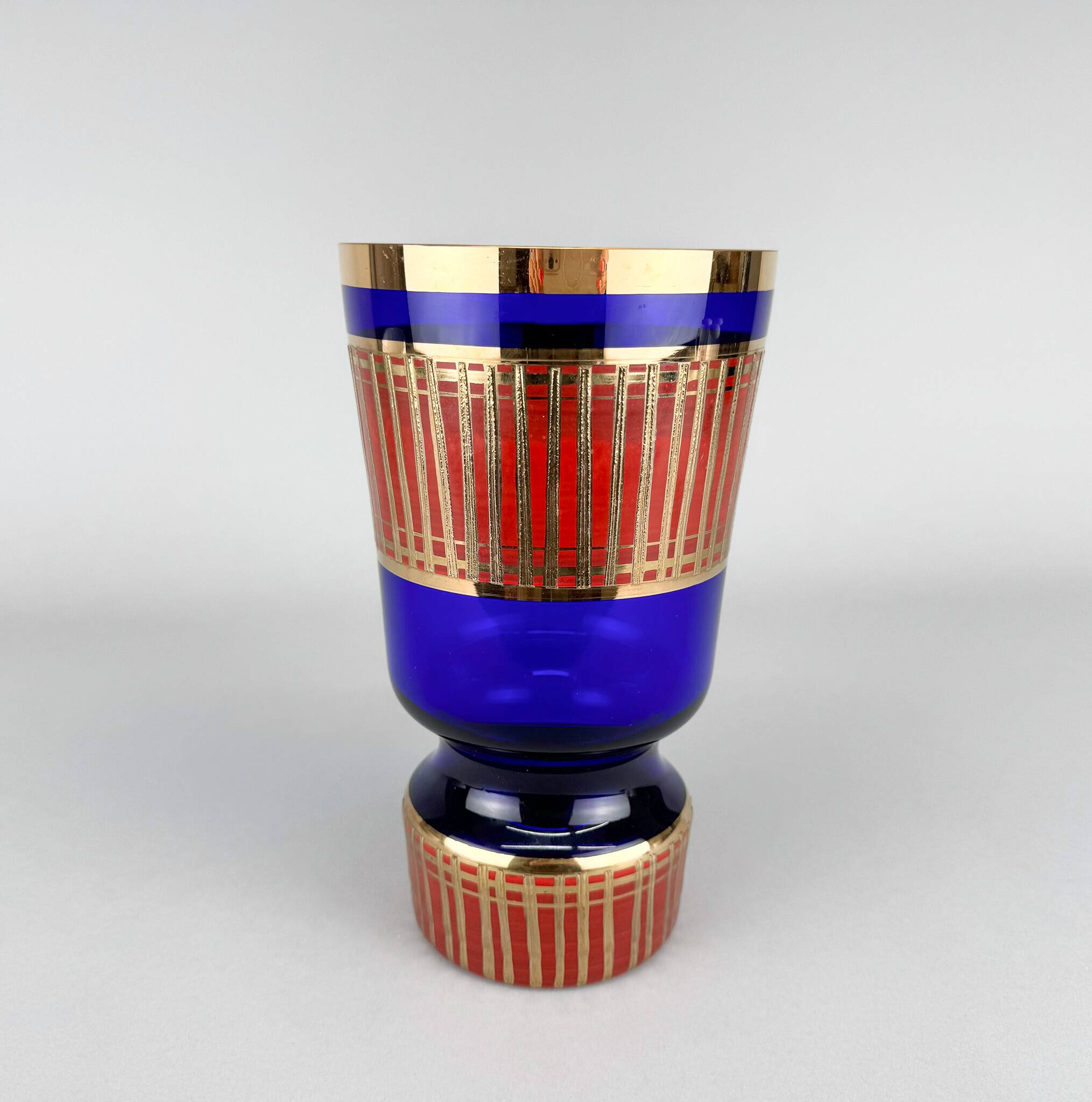 1960's Gillded Vase by Glass Designer Jan Gabrhel, Czechoslovakia