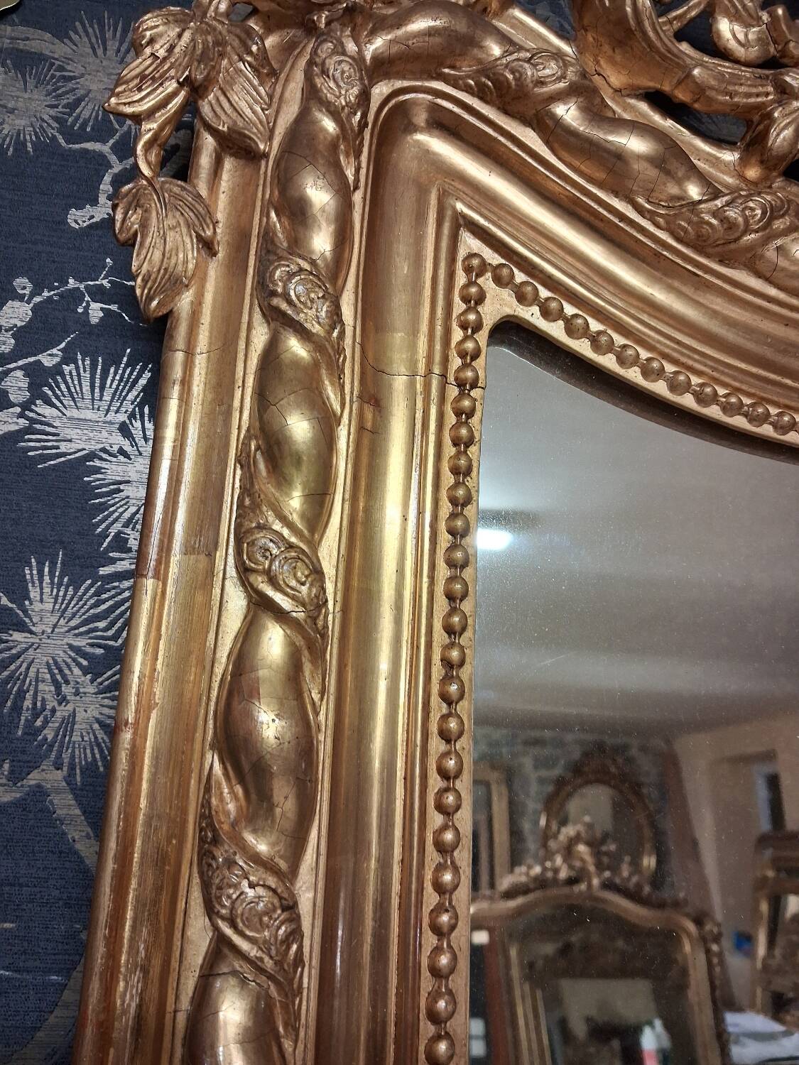 19th century mirror inspired by Louis XVI style, 2.15m x 98cm