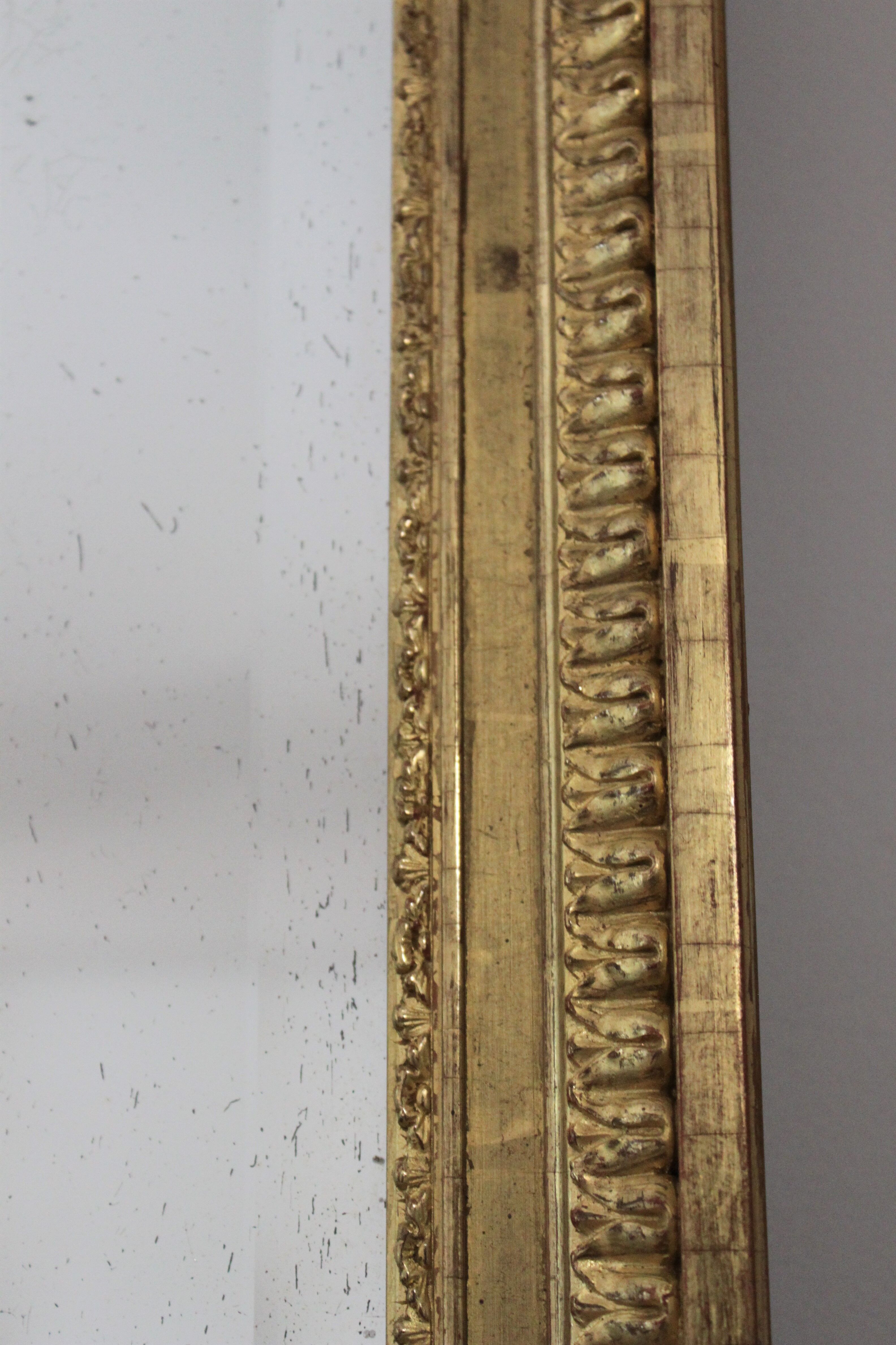 Golden gold leaf XIX mirror with an ancient bevelled ice cream 77x131cm