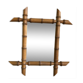 Miroir en bambou vintage 37x41cm