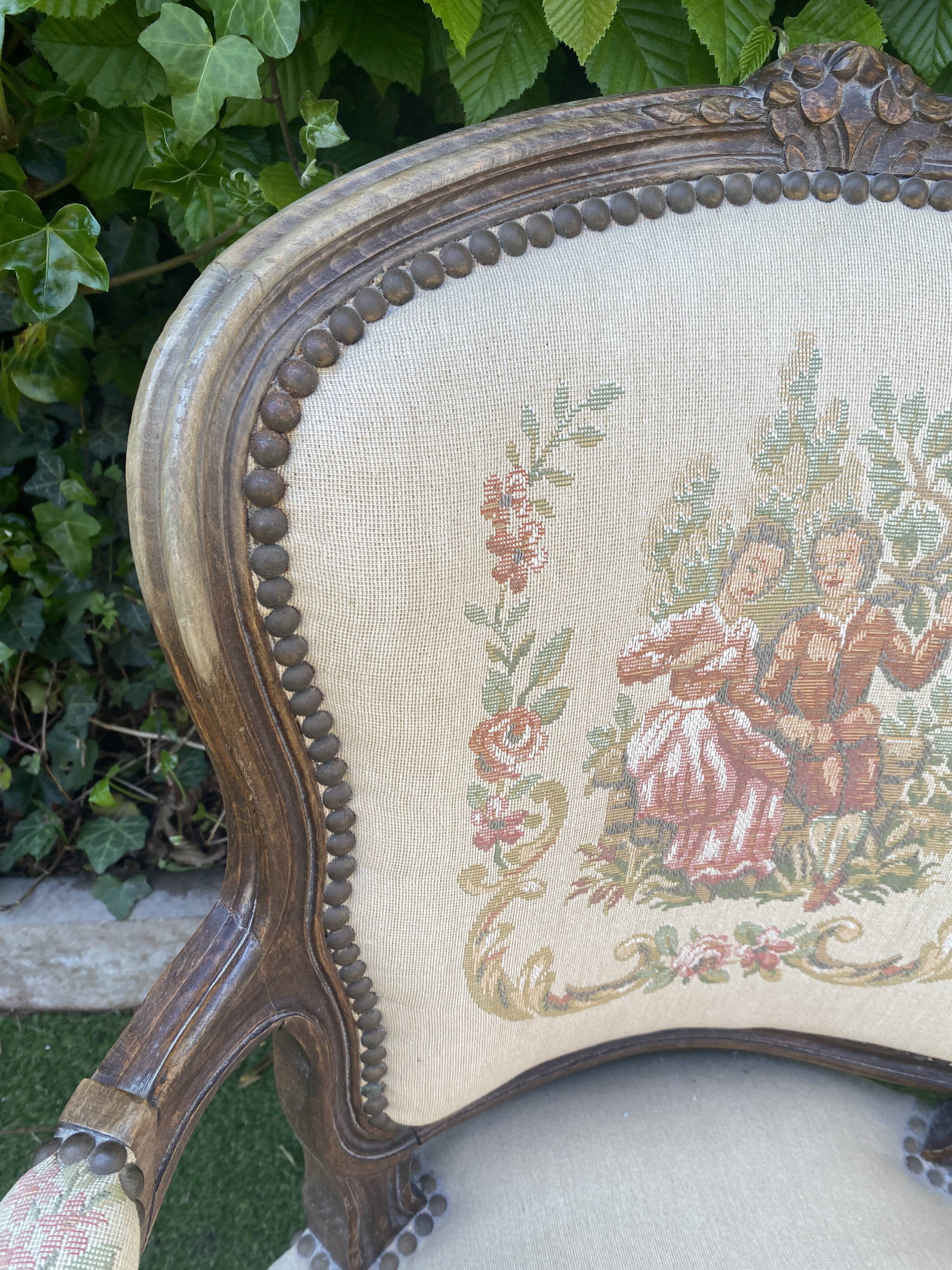 Basket bed and its two armchairs