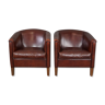 Set of 2 leather armchairs