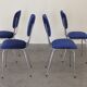 4 chairs 1960 formica velvet blue