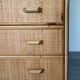 Chest of drawers with 5 wicker and bamboo drawers, 70s/80s.