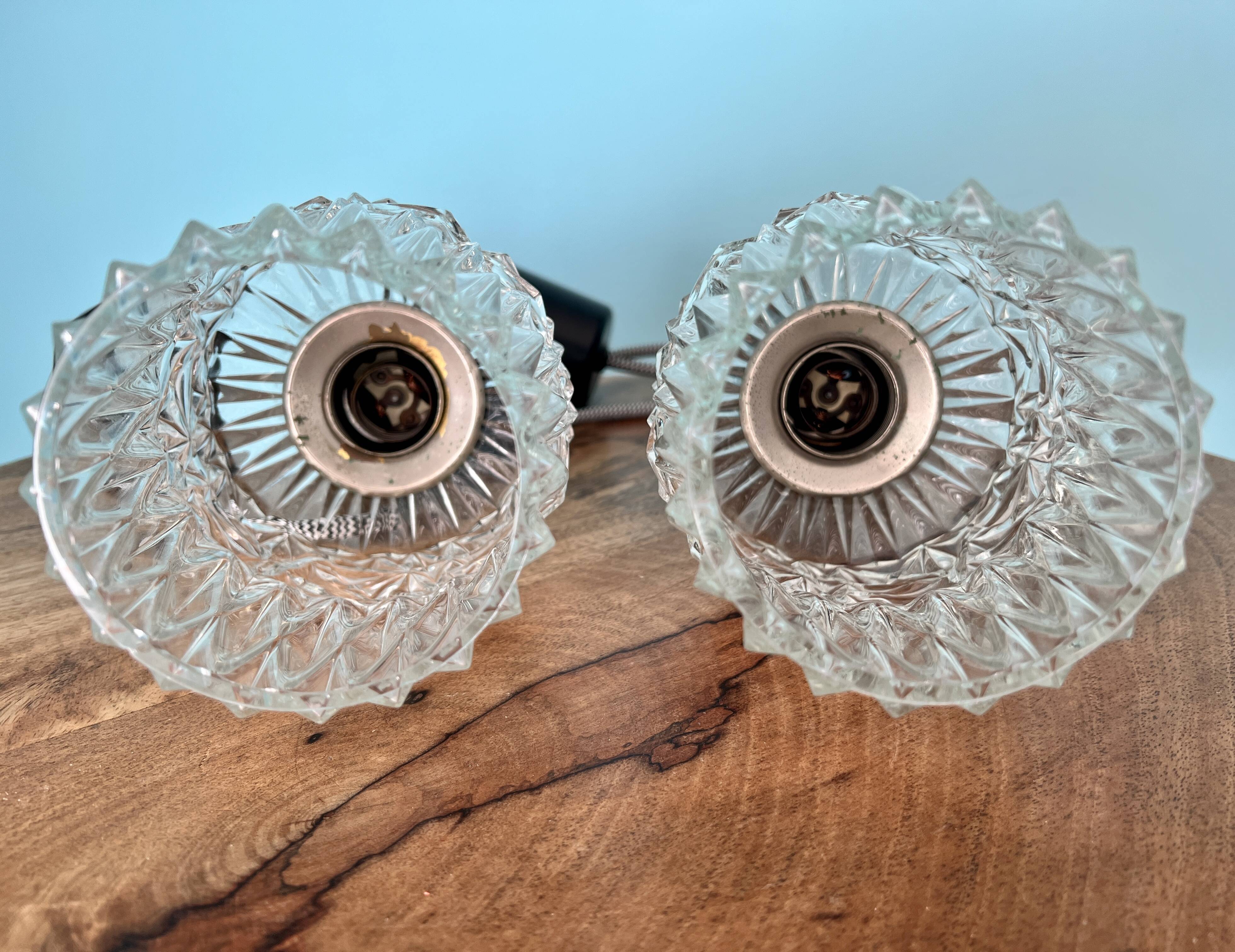 Vintage pendant lamps / art deco lamp shade / 1960's / mid century lamp