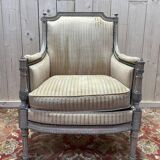Fauteuil - Bergère de style Louis XVI avec signature