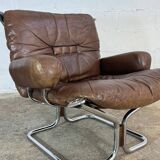 Fauteuil "Wing" en cuir, Harald RELLING, 1980s