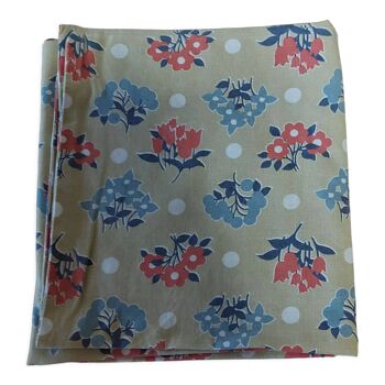 Taie d'oreiller vintage coton fleurettes 62 X 60 cm