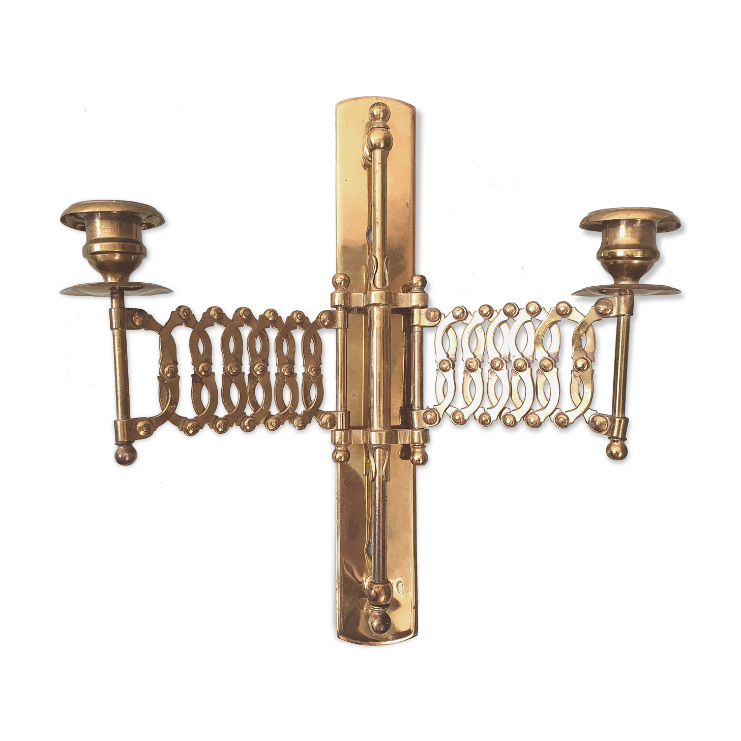 Brass candle holder wall lamp