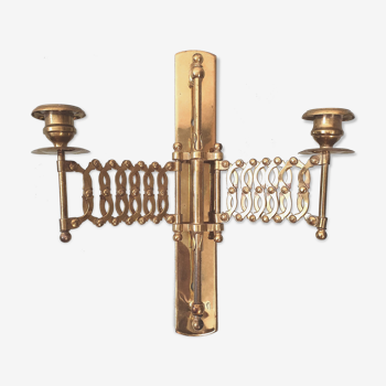 Brass candle holder wall lamp