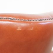 Elegant smooth English cowhide leather Chesterfield wingback armchair