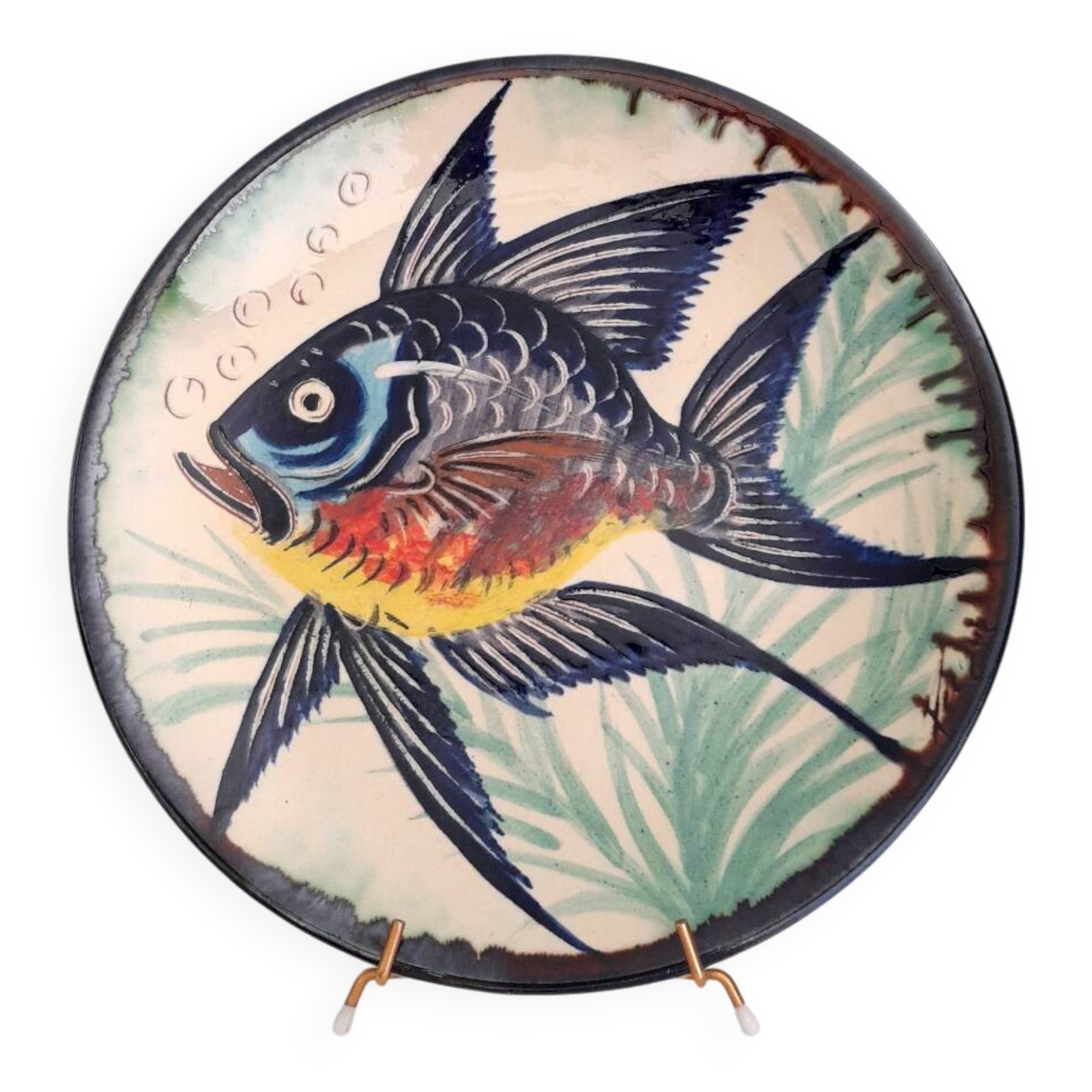 Puigdemont ceramic fish wall plate