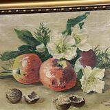 Still life with fruits and flowers.