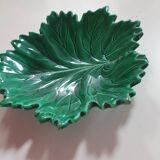vintage empty pocket cup hornberg slip in green ceramic leaf shape