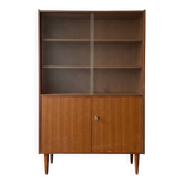 Buffet vitrine vintage années 60 en bois