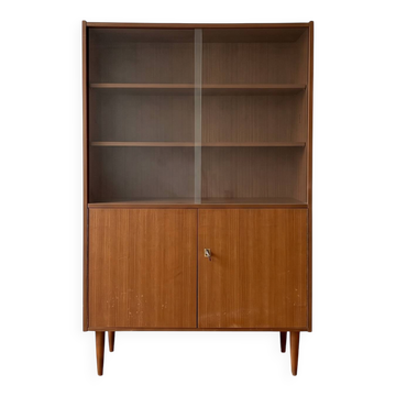 Buffet vitrine vintage années 60 en bois
