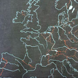 Plate of mixed and natural slate rubber for writing with chalk 'europe' 1968