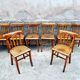 Series of 8 chairs bistro wood curve