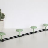 Metal, green and black, vintage wall coat holder