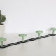 Metal, green and black, vintage wall coat holder