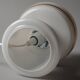 Flygsfors Orrefors White Opaline Glass Mushroom Lamp with Golden Bands, 70s