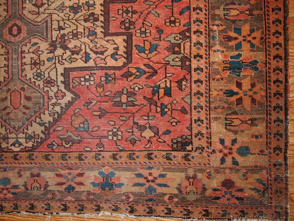 Handmade antique Persian Farahan rug 131cm x 204cm 1910s - 1B153