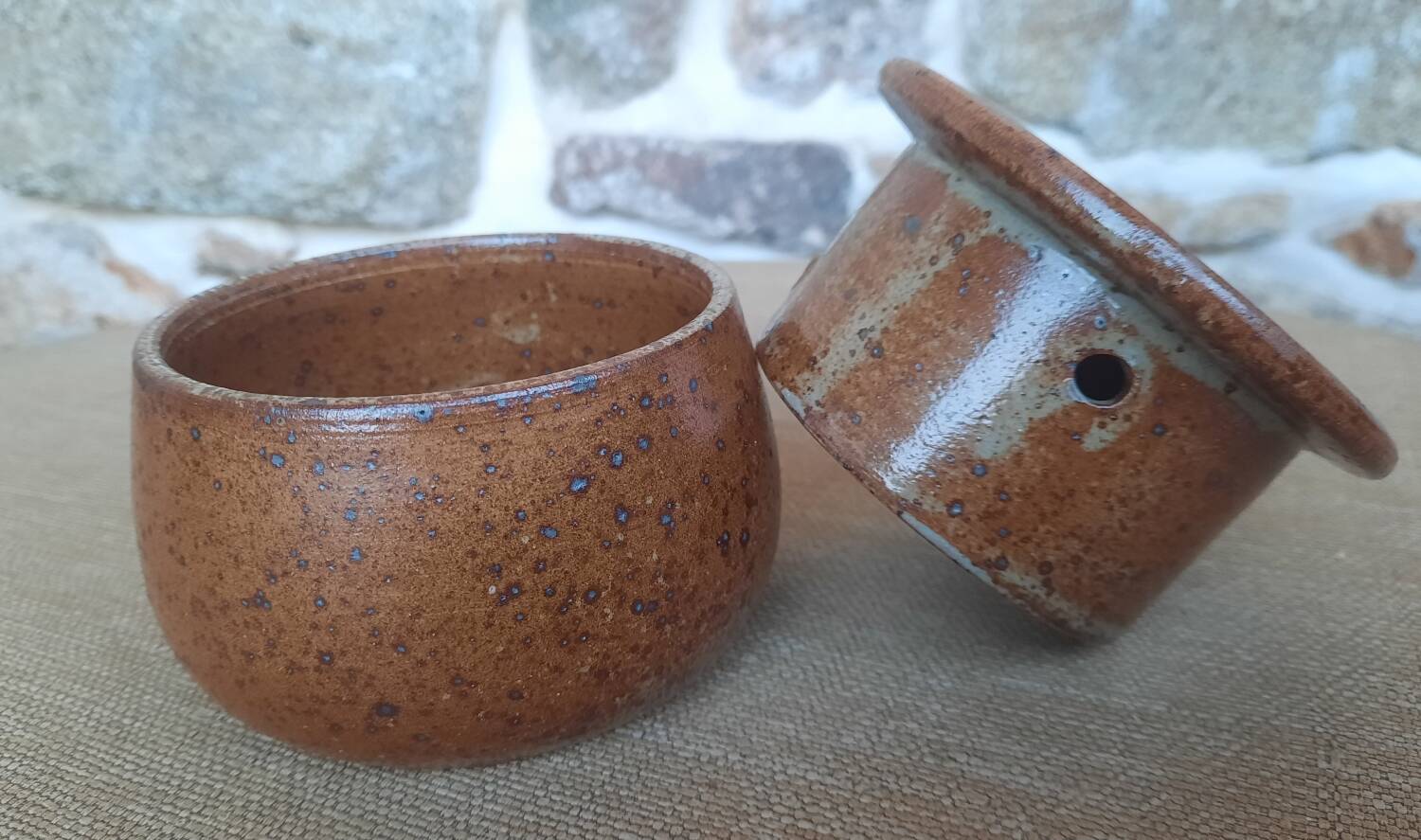 Stoneware butter dish