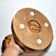 Vintage lamp foot gilded and green in carved turned wood