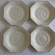 Set de 4 assiettes octogonales perles Creil & Montereau 19e
