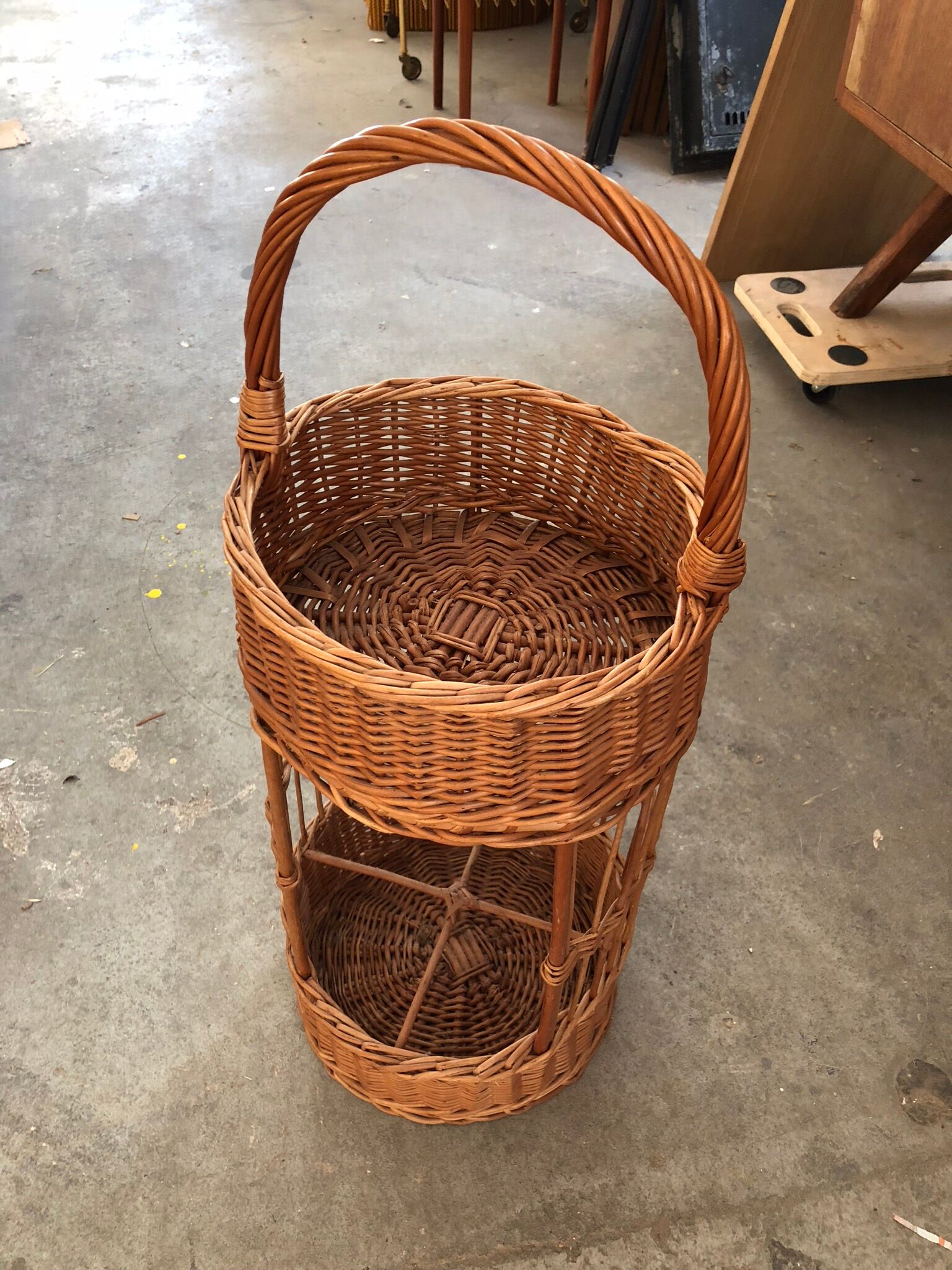 Vintage rattan bottle holder