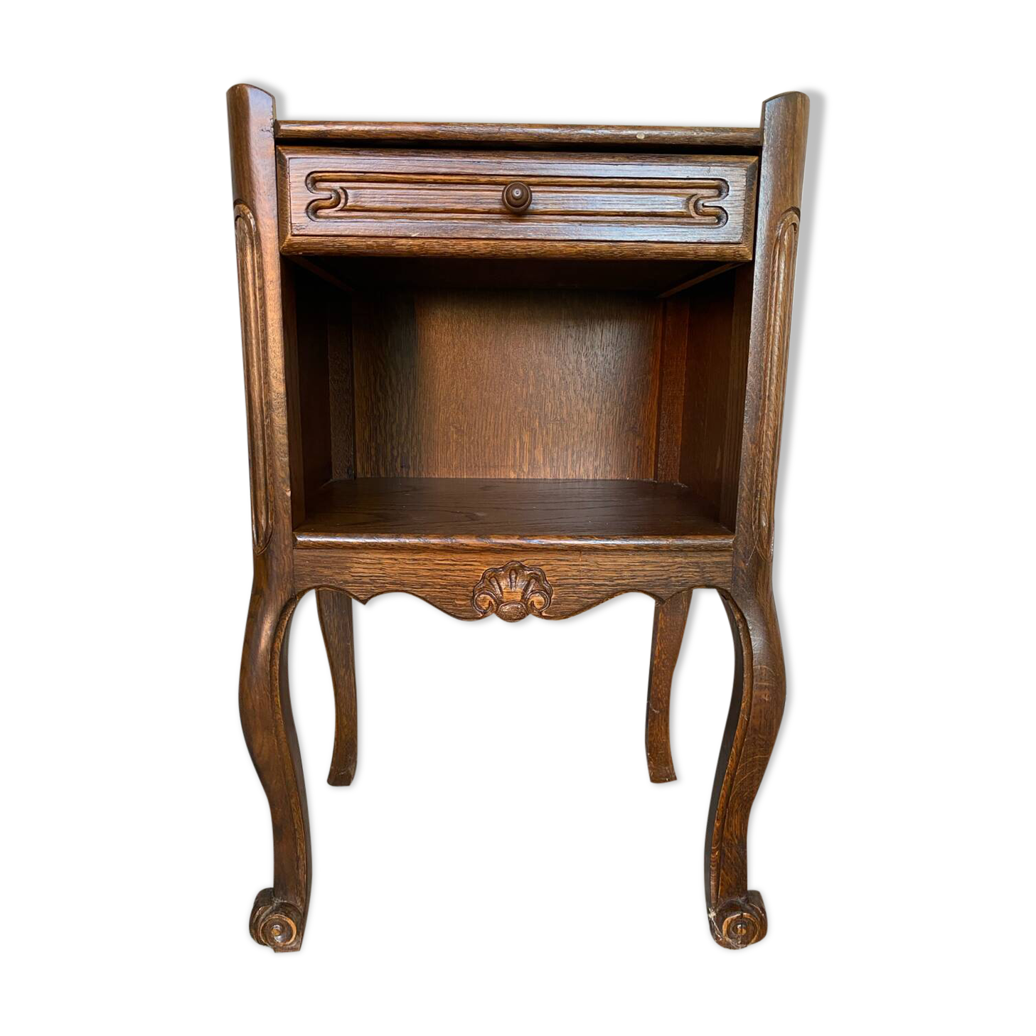 Chevet, table de nuit 1 tiroir, 1 étagère en bois de style Louis XV par Riskoff