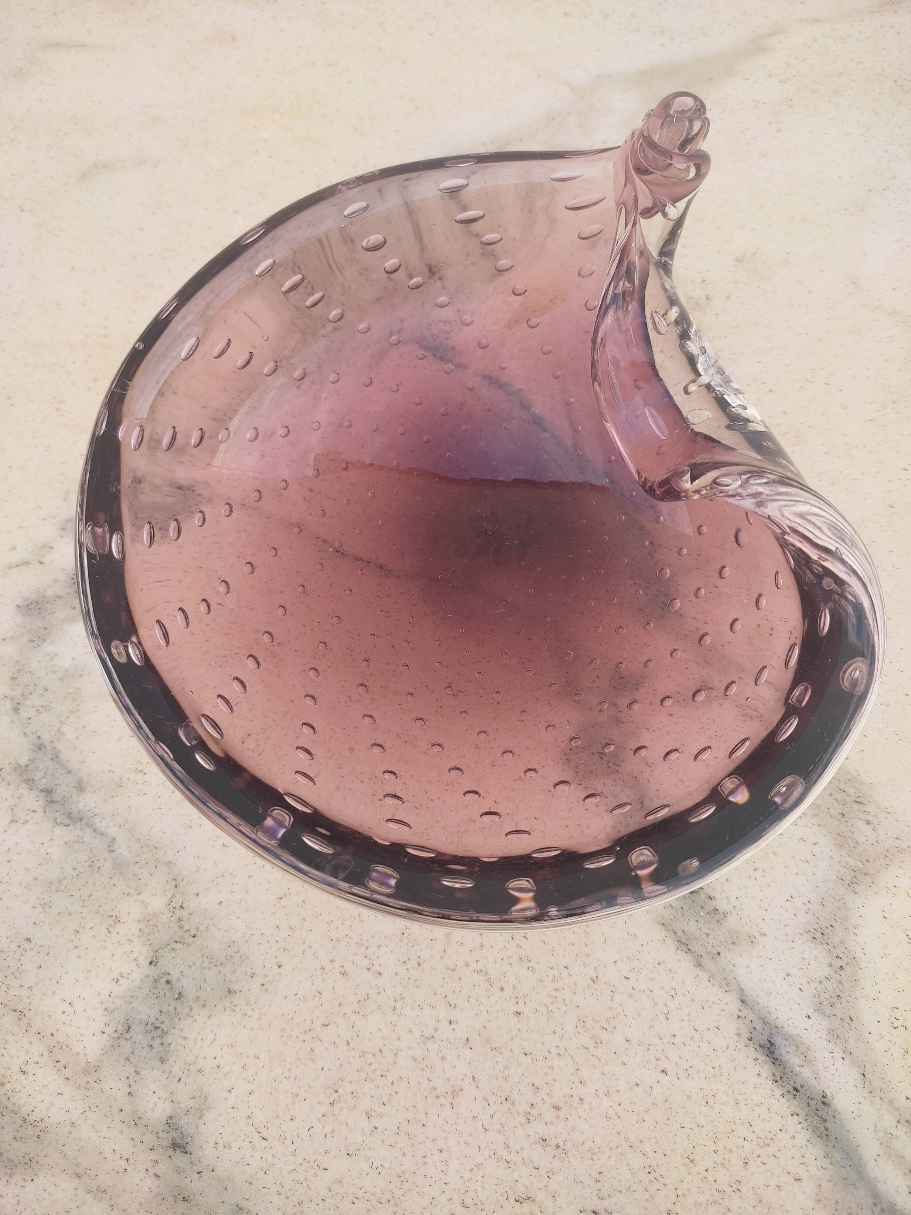 Vacuum amethyst glass pocket by Murano