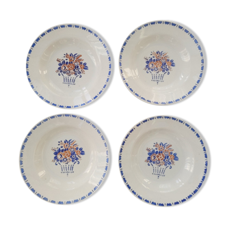 4 Digoin hollow plates Flower basket