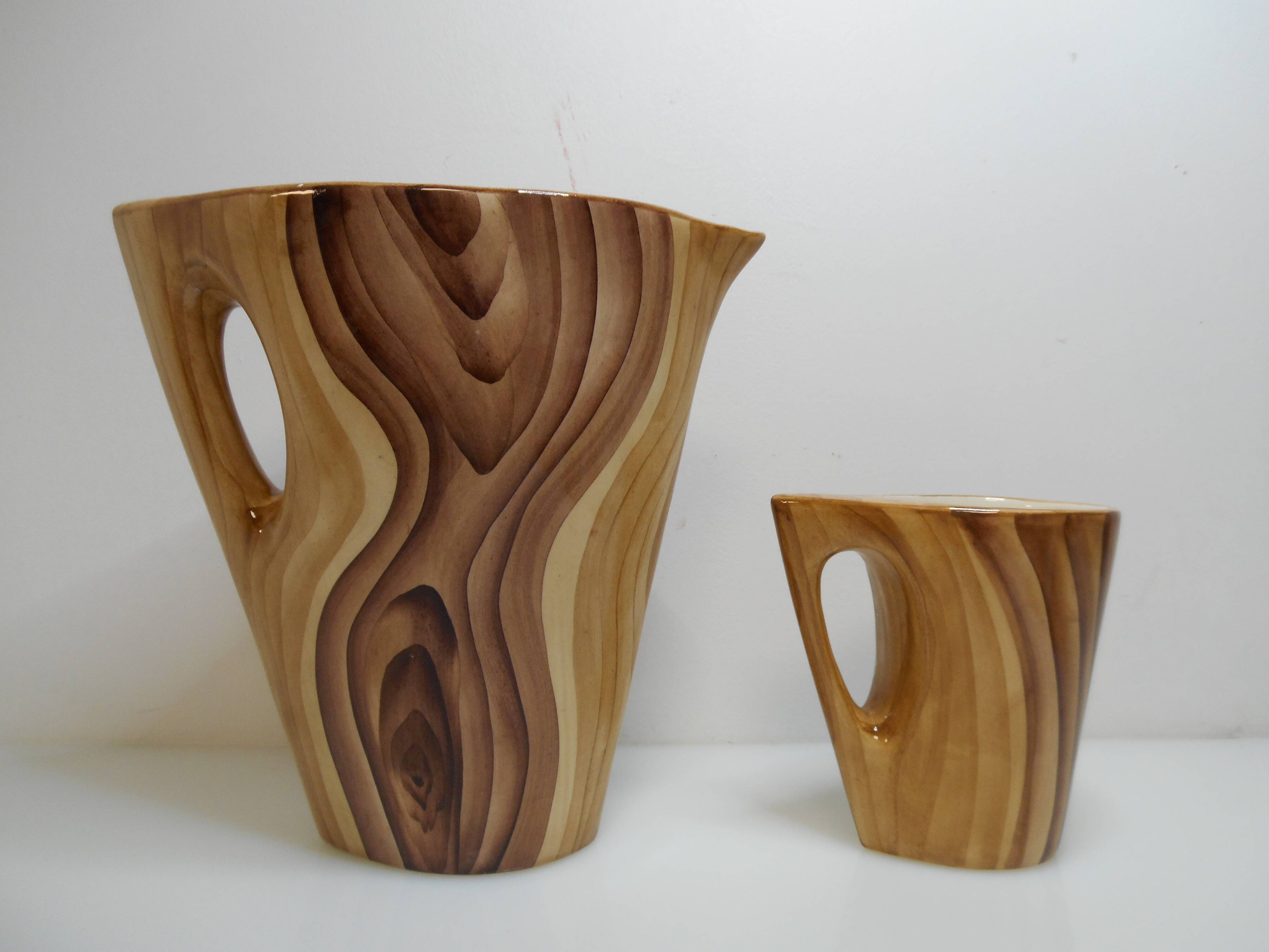 Fake orangeade Vallauris service wood