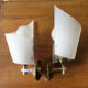 Pair of sconces, brass and plastic