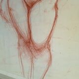 Drawing sanguine study nude female 67/50cm 1950