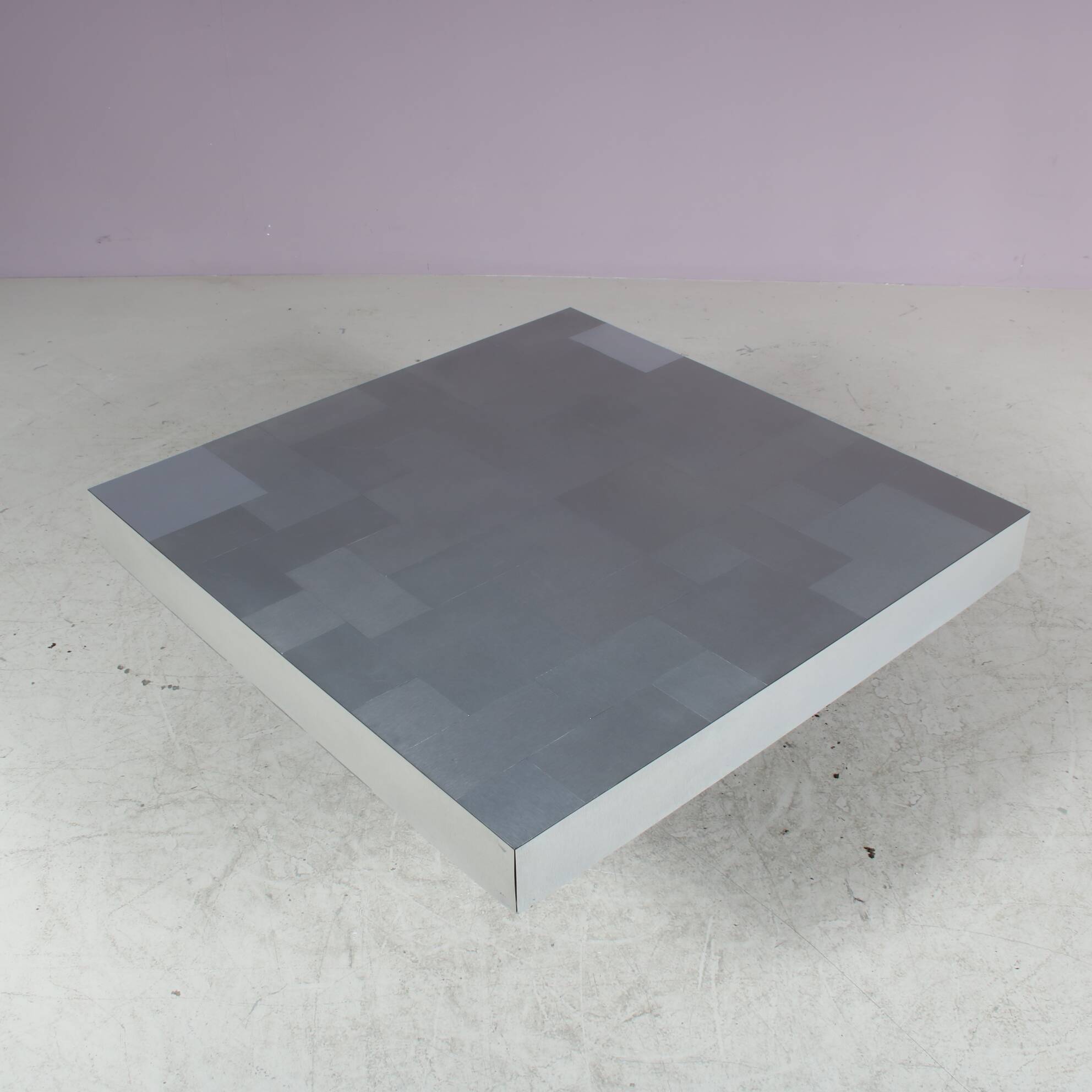 1970s Brushed aluminium coffee table from Italy