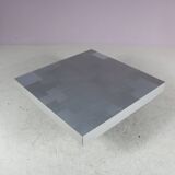 1970s Brushed aluminium coffee table from Italy
