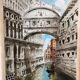 Tableau aquarelle giorgi pont des soupirs Venise
