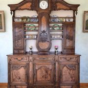 Eighteenth-century Bressan two-body buffet with antique clock – Louis XV style