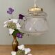 Vintage white and gold art deco globe pendant light