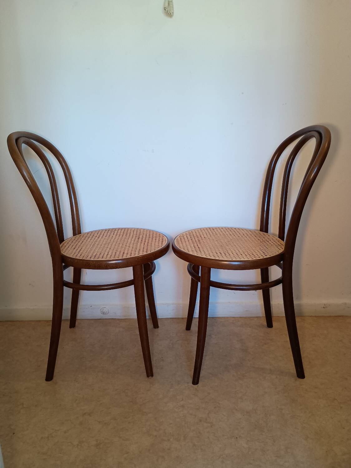 Caned bistro chairs