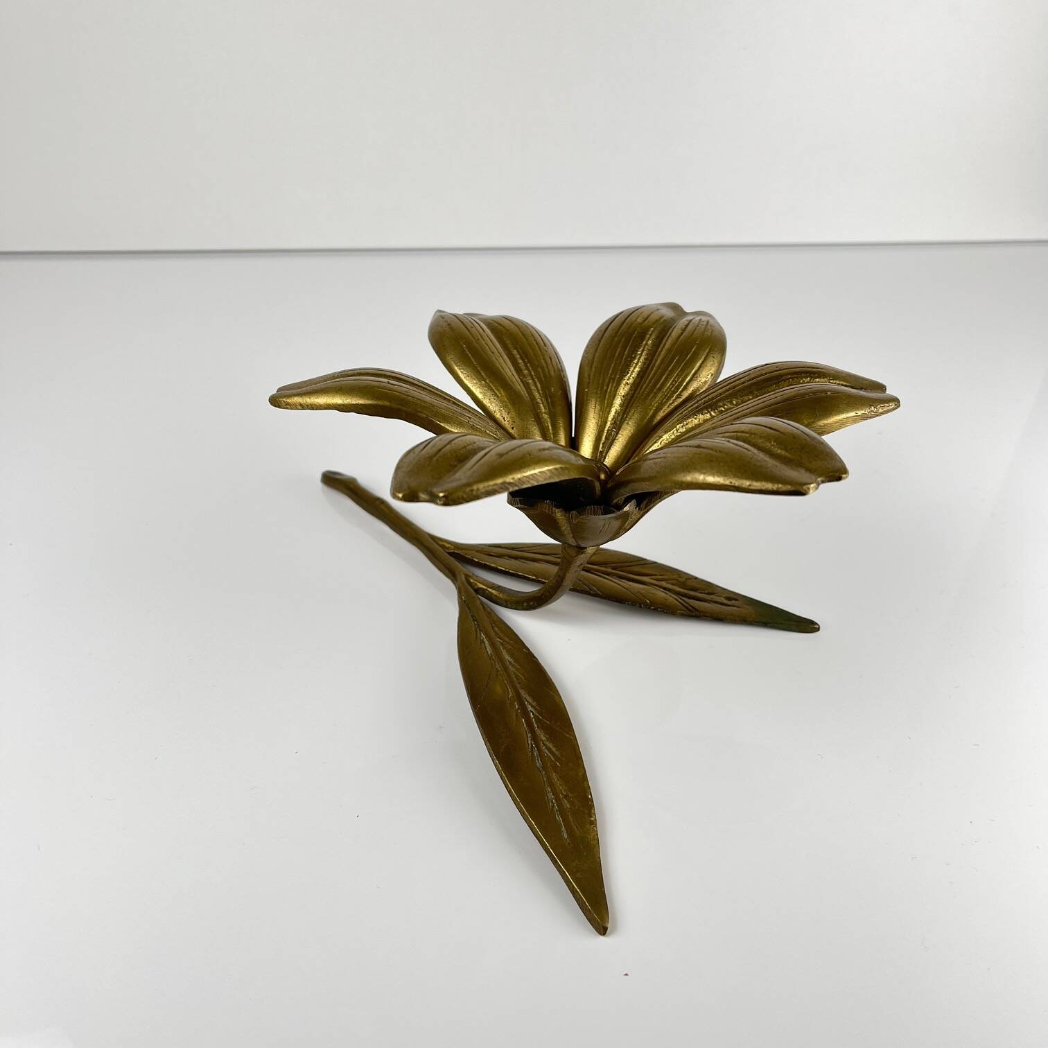 Cendrier Fleur en Laiton, 1970, grand modèle