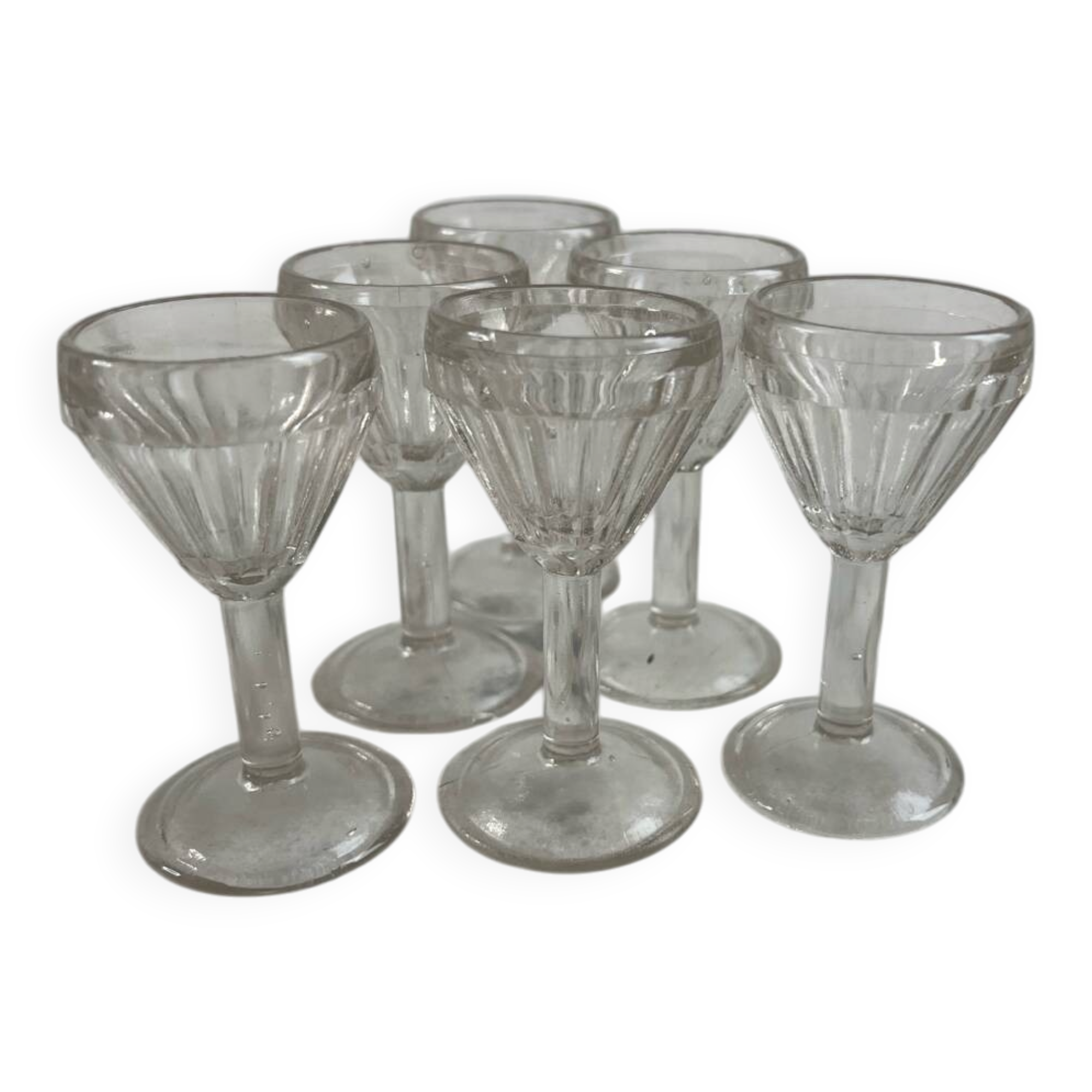 Set of 6 blown glass shot glasses