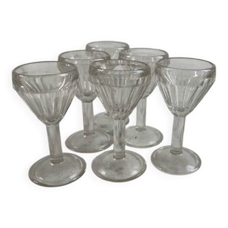 Set of 6 blown glass shot glasses