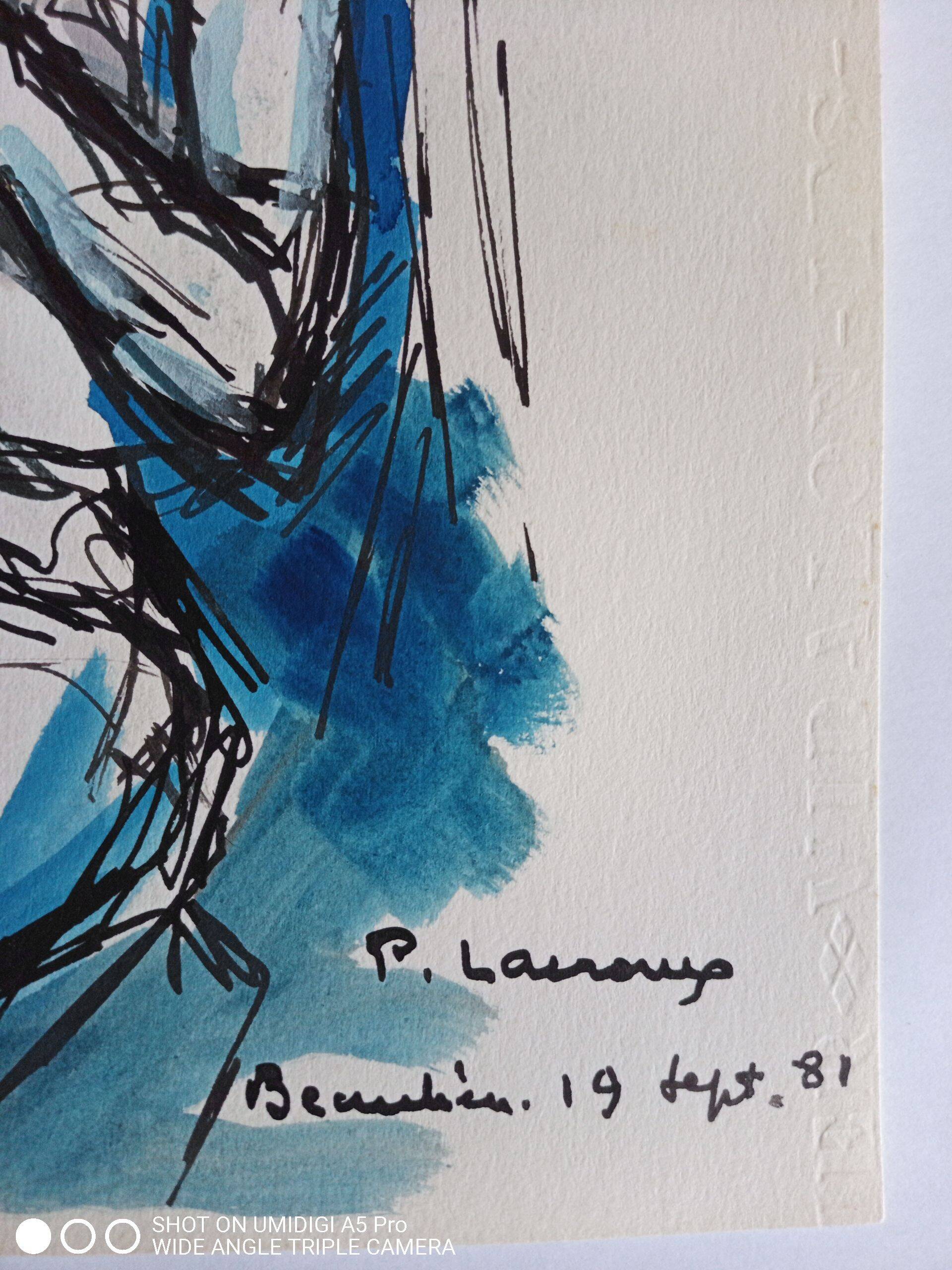 Gouache on paper, signed Pierre Lacroux (1909-1993) and dated 81