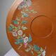 Large old clay/terracotta dish with Japanese Art Nouveau enamel