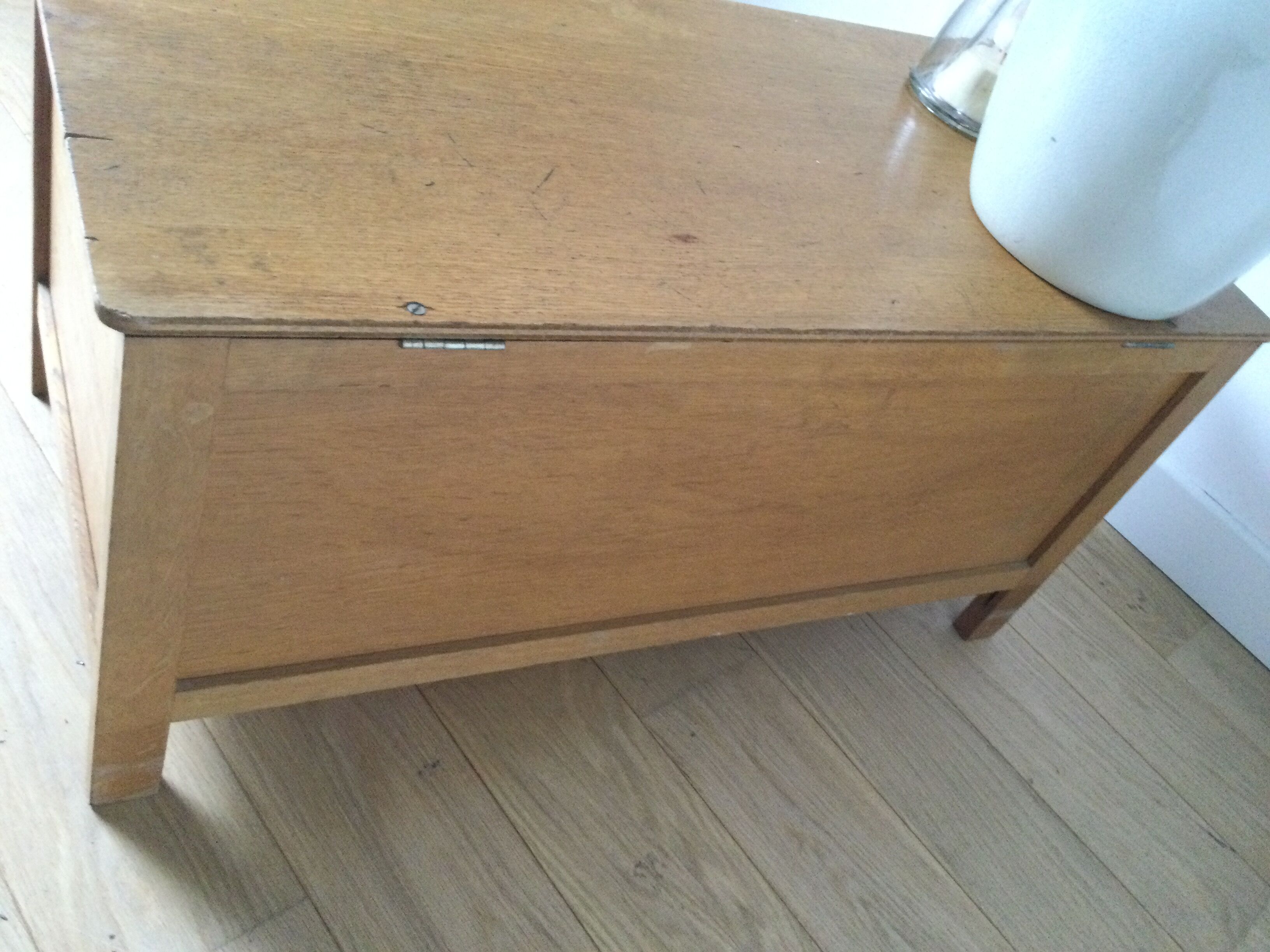 Vintage wood and rattan chest