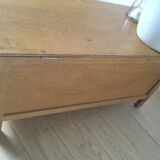 Vintage wood and rattan chest